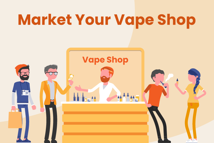 Group of people hang out in a vape shop and try out some of the products